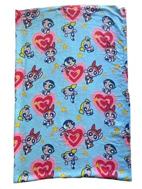 VTG Y2K Cartoon Network Powerpuff Girls Twin Flat Sheet Bubbles Buttercup Hero
